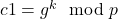 c1 = g^k \mod p​